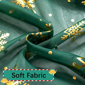 Tarpvalstybinė „Amazon“ užuolaida, kalėdinė snaigė, karšto štampavimo, pilna marlės užuolaida, karšta sidabrinė, pusiau šešėliuojanti užuolaida, „AliExpress“.