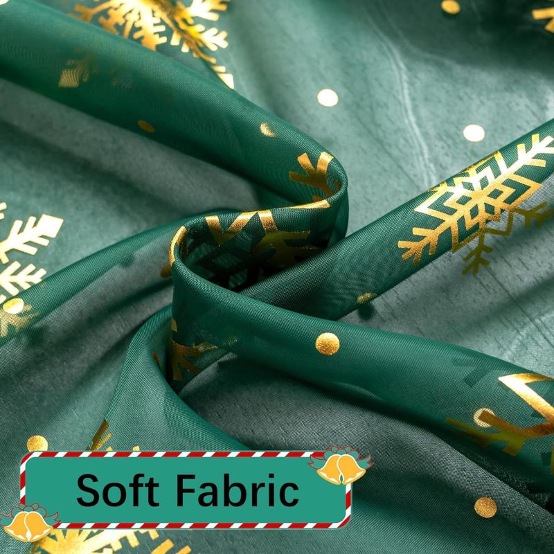 Tarpvalstybinė „Amazon“ užuolaida, kalėdinė snaigė, karšto štampavimo, pilna marlės užuolaida, karšta sidabrinė, pusiau šešėliuojanti užuolaida, „AliExpress“.