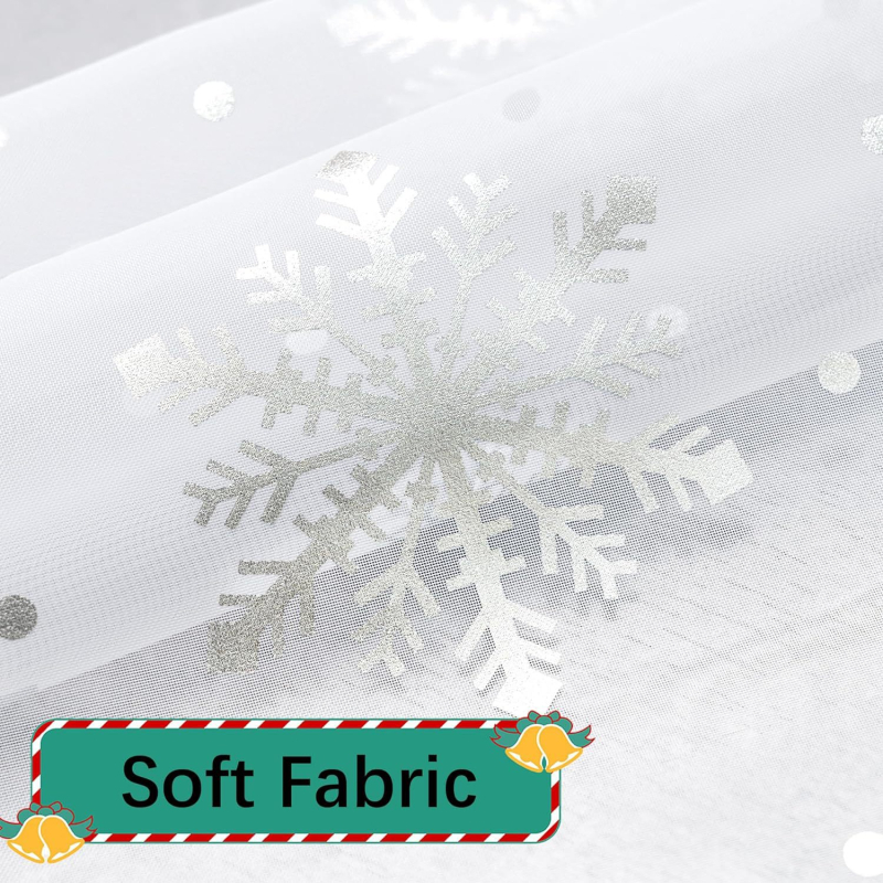 Tarpvalstybinė „Amazon“ užuolaida, kalėdinė snaigė, karšto štampavimo, pilna marlės užuolaida, karšta sidabrinė, pusiau šešėliuojanti užuolaida, „AliExpress“.