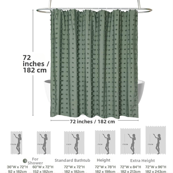 Uus lillelise väljalõikega vannitoa vaheseina kardin, lihtne veekindel dušikardin puurimisvabade konksudega