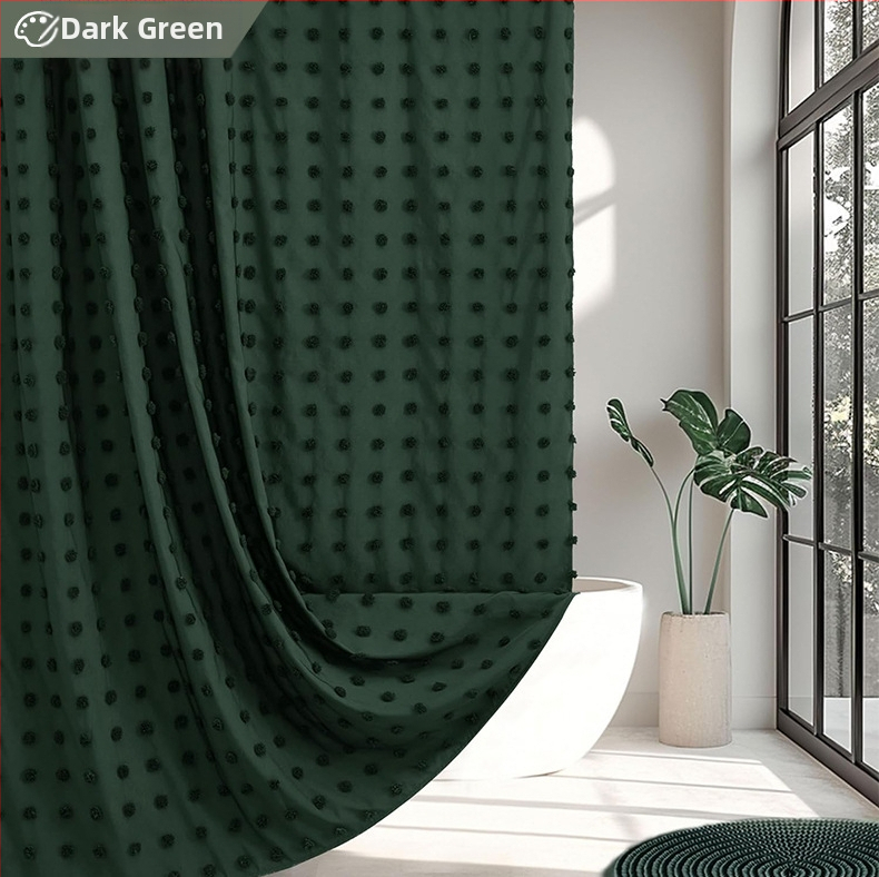 Uus lillelise väljalõikega vannitoa vaheseina kardin, lihtne veekindel dušikardin puurimisvabade konksudega