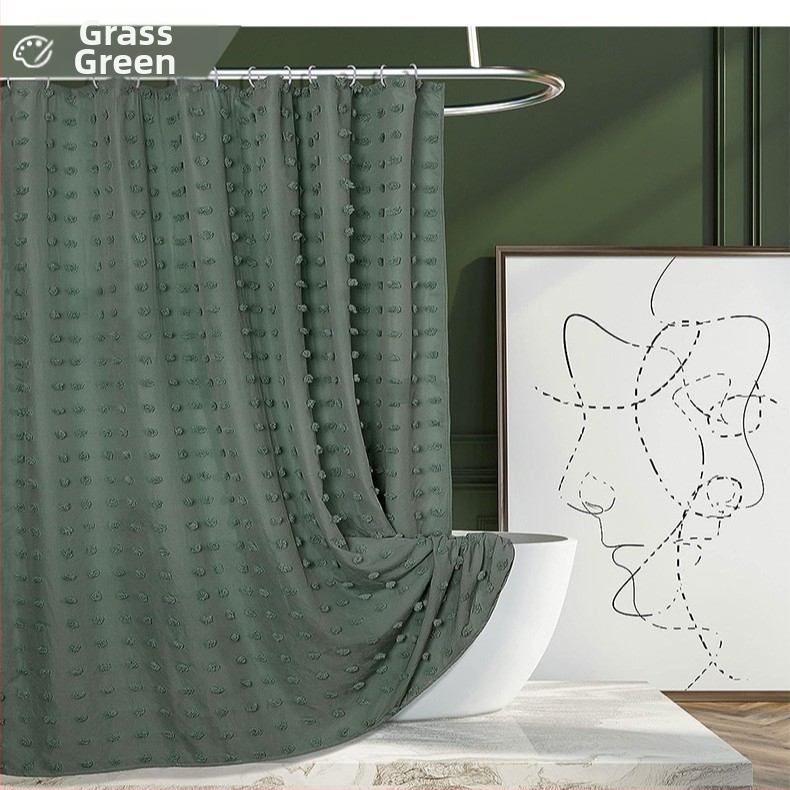 Uus lillelise väljalõikega vannitoa vaheseina kardin, lihtne veekindel dušikardin puurimisvabade konksudega