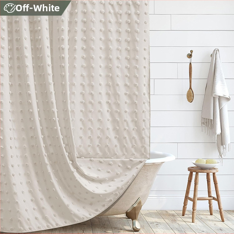 Uus lillelise väljalõikega vannitoa vaheseina kardin, lihtne veekindel dušikardin puurimisvabade konksudega