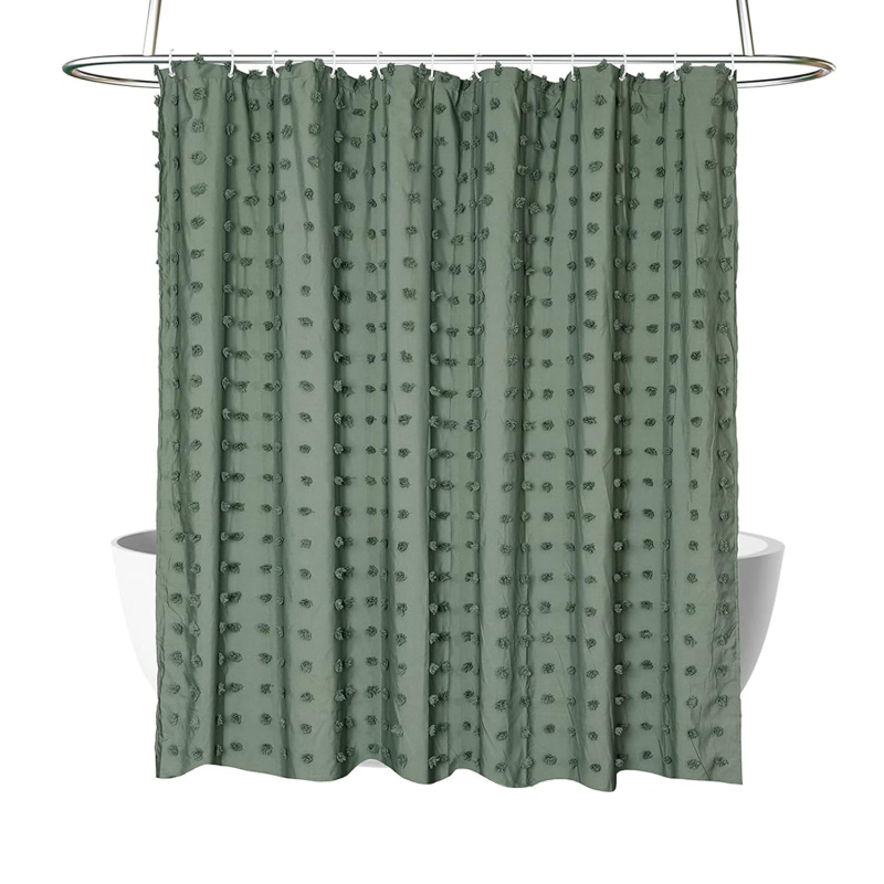 Uus lillelise väljalõikega vannitoa vaheseina kardin, lihtne veekindel dušikardin puurimisvabade konksudega