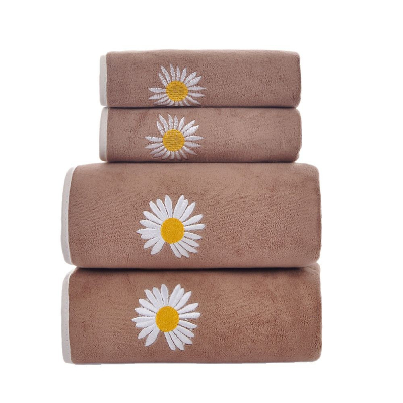 Ifjúsági Pie Daisy 4 darabos öltönytörölköző, fürdőlepedő, extra vastag páros kendő, szélű hímzés, mellkasi kendő, ajándék öltöny