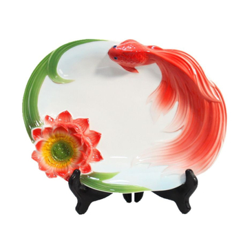 Нова стилна керамична чиния за кнедли, домакинска с оцетна чиния, подглазурна, цветна златна рибка, прибори за хранене, задушена рибна чиния, чиния за картофени ленти, чиния за кнедли за суши