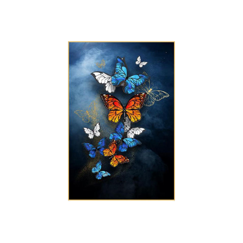 Luksuslik Nordic Crystal portselanmaal esikusse, elutuppa, dekoratiivmaaling, moodne minimalistlik liblikas, rippmaaling, hotellimaketitoa seinapilt