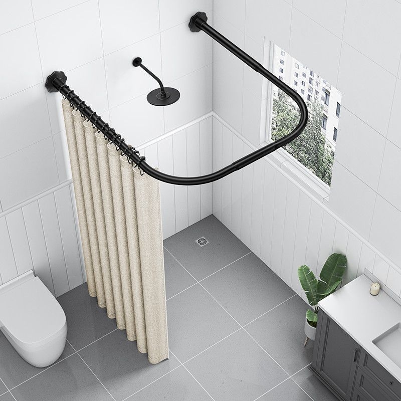 Dušikardina ülikond Punch-vaba kumer U-kujuline dušikardina varras Veekindel vannitoa vaheseina kardin Duširuumi imitatsioon linane paksendatud kardin