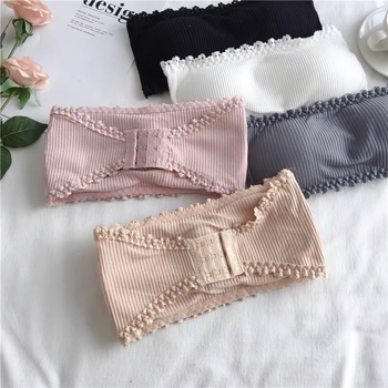 Καλοκαιρινά εσώρουχα χωρίς τιράντες, φοιτήτρια, κορεάτικο στυλ, ασύρματο, αντιολισθητικό, τυλιγμένο στο στήθος, σουτιέν push-up, σέξι ομορφιά στην πλάτη