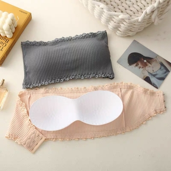 Καλοκαιρινά εσώρουχα χωρίς τιράντες, φοιτήτρια, κορεάτικο στυλ, ασύρματο, αντιολισθητικό, τυλιγμένο στο στήθος, σουτιέν push-up, σέξι ομορφιά στην πλάτη