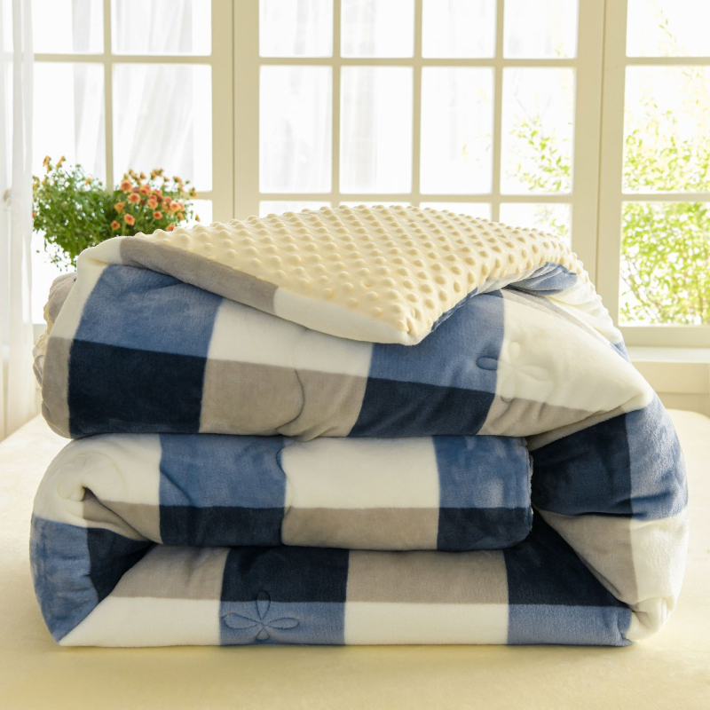 Žieminė nauja sutirštinta pieno aksomo antklodė Sutirštinta šilta pupelių aksominė žieminė viengulė dvigulė antklodė Patalynė Antklodės šerdis