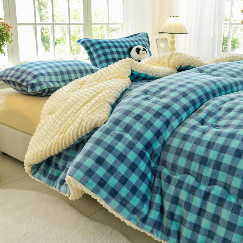 Žieminė nauja sutirštinta pieno aksomo antklodė Sutirštinta šilta pupelių aksominė žieminė viengulė dvigulė antklodė Patalynė Antklodės šerdis