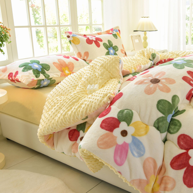 Žieminė nauja sutirštinta pieno aksomo antklodė Sutirštinta šilta pupelių aksominė žieminė viengulė dvigulė antklodė Patalynė Antklodės šerdis