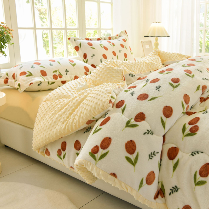 Žieminė nauja sutirštinta pieno aksomo antklodė Sutirštinta šilta pupelių aksominė žieminė viengulė dvigulė antklodė Patalynė Antklodės šerdis