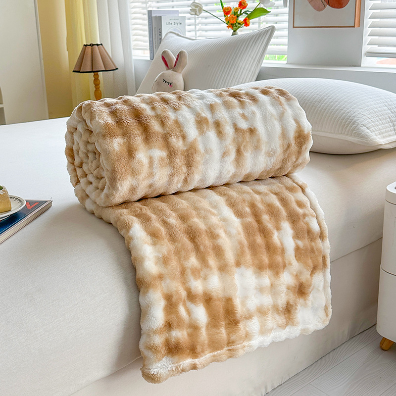 Sustorinta triušio kailio antklodė, šilta burbulinė vilnonė antklodė, įmonių grupės pirkimo dovanų antklodė, pliušinė antklodė nakčiai, bendrabučio antklodė