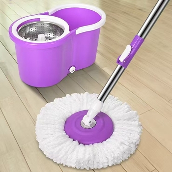 Περιστρεφόμενος κουβάς σφουγγαρίστρας 2024, χειροκίνητος, υγρός και στεγνός κάδος διπλής χρήσης με διπλή κίνηση, αυτόματο στύψιμο νερού, Lazy Mop Tool