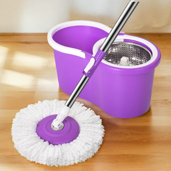 Περιστρεφόμενος κουβάς σφουγγαρίστρας 2024, χειροκίνητος, υγρός και στεγνός κάδος διπλής χρήσης με διπλή κίνηση, αυτόματο στύψιμο νερού, Lazy Mop Tool