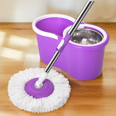 Περιστρεφόμενος κουβάς σφουγγαρίστρας 2024, χειροκίνητος, υγρός και στεγνός κάδος διπλής χρήσης με διπλή κίνηση, αυτόματο στύψιμο νερού, Lazy Mop Tool
