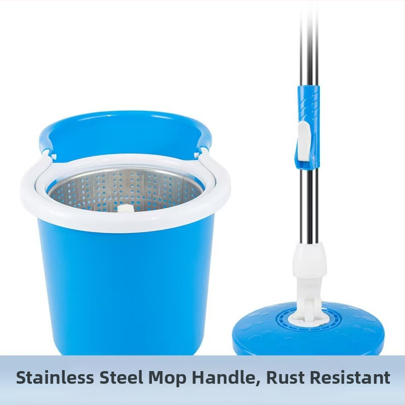 Περιστρεφόμενος κουβάς σφουγγαρίστρας 2024, χειροκίνητος, υγρός και στεγνός κάδος διπλής χρήσης με διπλή κίνηση, αυτόματο στύψιμο νερού, Lazy Mop Tool