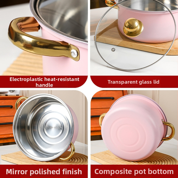 Σετ 10 τεμαχίων από ανοξείδωτο ατσάλι, κατσαρόλα μαγειρέματος, σετ μαγειρικών σκευών, κατσαρόλα κουζίνας, επαγωγική εστία, γενικής χρήσης, E18