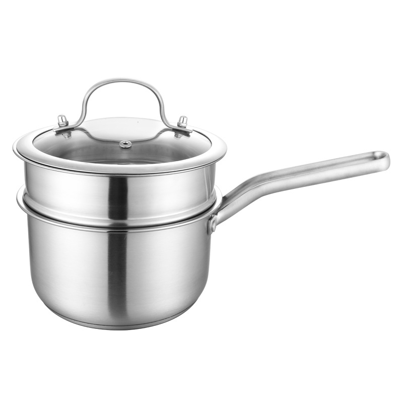 304 nerūdijančio plieno pieno puodas, mažas sriubos garintuvas, buitinis sutirštintas kūdikių maistas, karšto verdančio pieno puodas, universalus indukcinei viryklei