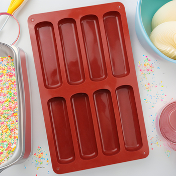 Silikoonist 8-osaline pikkade sõrmedega küpsisevorm, sigari-finantseerija vorm, ümmargune vahuvorm, jääšokolaadivorm
