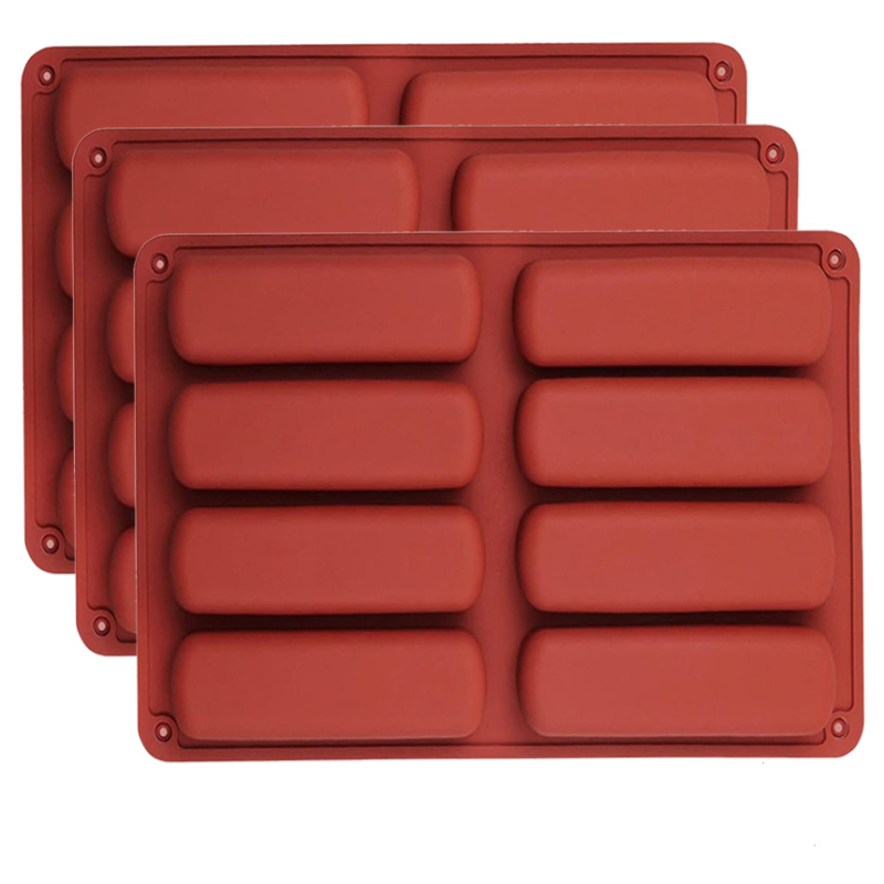 Silikoonist 8-osaline pikkade sõrmedega küpsisevorm, sigari-finantseerija vorm, ümmargune vahuvorm, jääšokolaadivorm