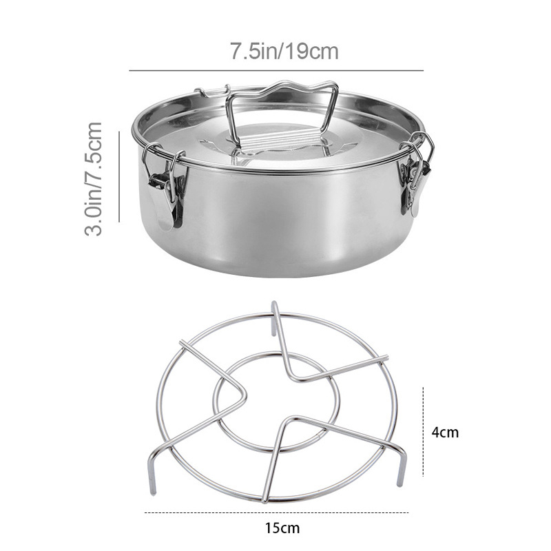 ♔ Pārrobežu 304 nerūsējošā tērauda tvaicētājs Daudzfunkcionāls tūlītējās gatavošanas katla piederumi Tvaicēšanas režģi Apaļa kūkas pīrāga forma