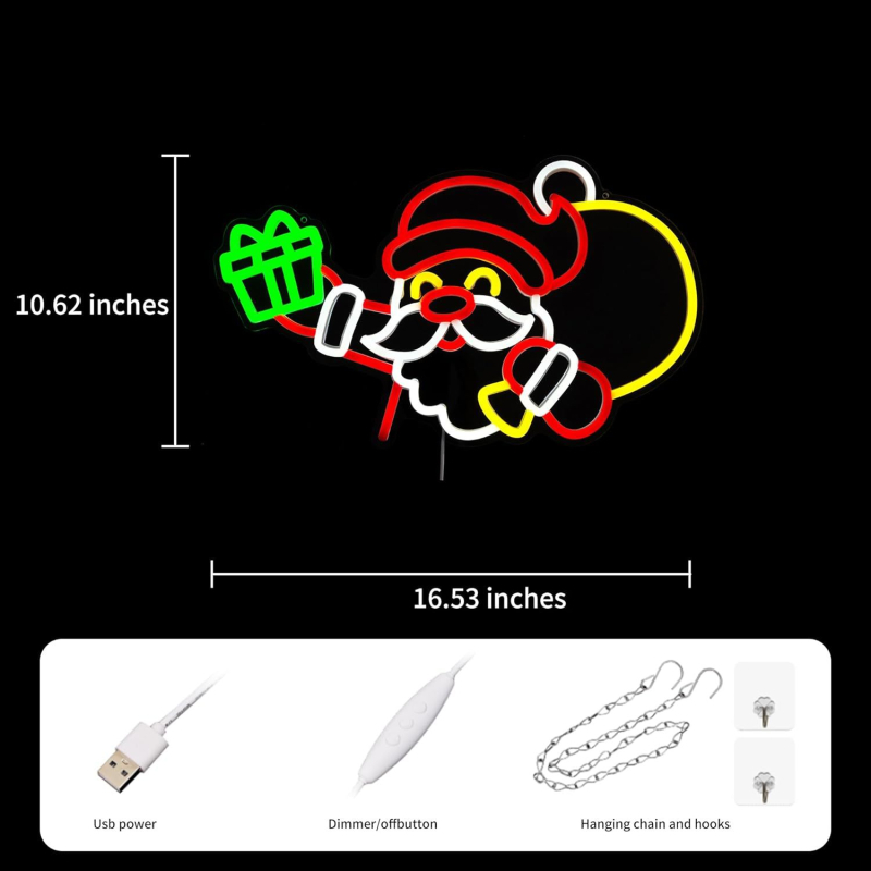 Tarpvalstybinė kalėdinė neoninė šviesa, LED neoninė šviesa, USB Kalėdų Senelio sniego senio formos kalėdinio vakarėlio atmosferos dekoracija