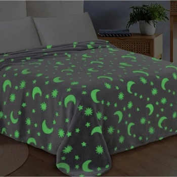 Nauja tarpvalstybinė flanelinė antklodė, šviečianti antklodė, vaikiška antklodė, sofos antklodė, oro kondicionieriaus antklodė, žvaigždėta žvaigždė, mėnulis, antklodės užvalkalas