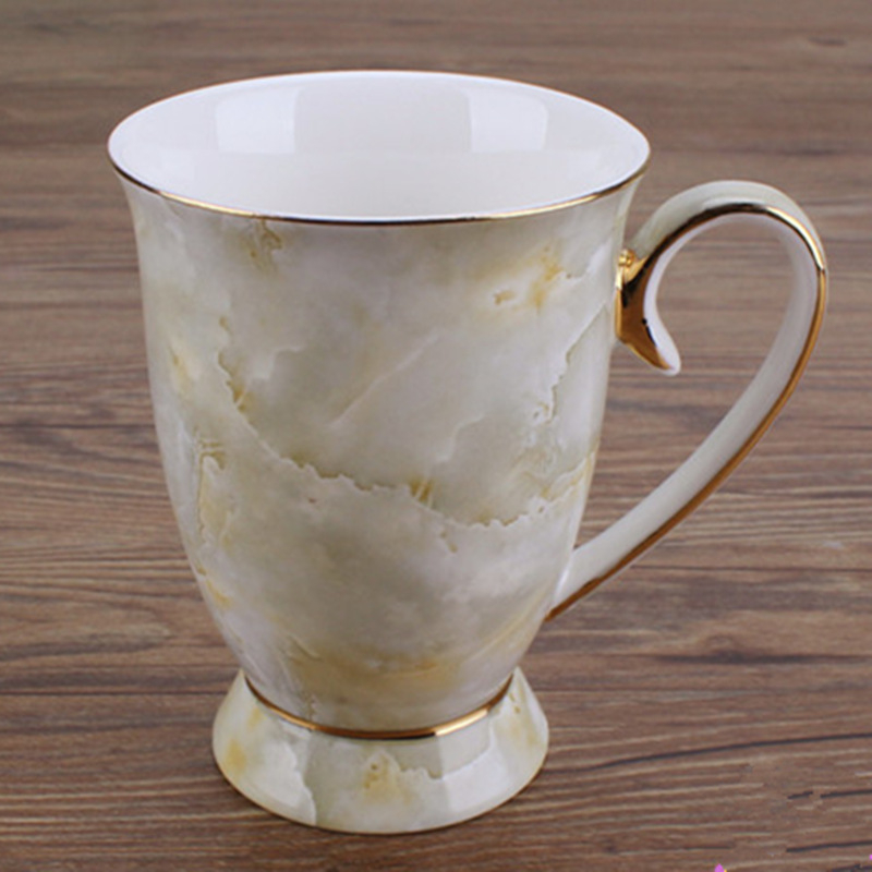 Leopardi kuldne luuportselanist veekruus, suur keraamiline kohvikruus, loominguline kruus, hulgimüük, prinditav logo