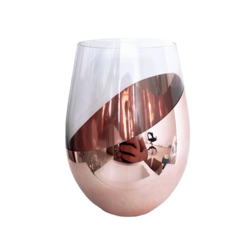 Ηλεκτρολυτικά επιχρυσωμένο χρυσό λοξότμητο γυάλινο ποτήρι χυμού σε σχήμα αυγού, οικιακό ποτήρι ποτού, δημιουργικό μεγάλο ποτήρι κοιλιάς