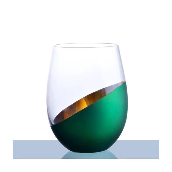 Ins electroplacat cu aur teșit în formă de ou din sticlă suc băutură cană uz casnic cană creativă burtă mare cană