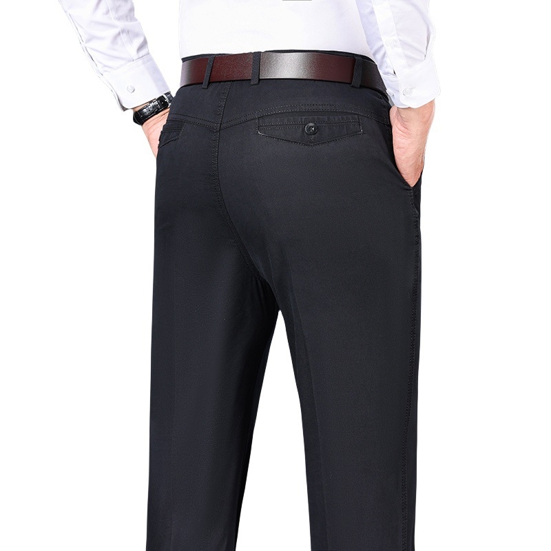 Pamut öltönynadrág apanadrág tavaszi-nyári vékony nadrág középkorú férfi lezser nadrág öltönynadrág egyenes szabású bő férfi nadrág