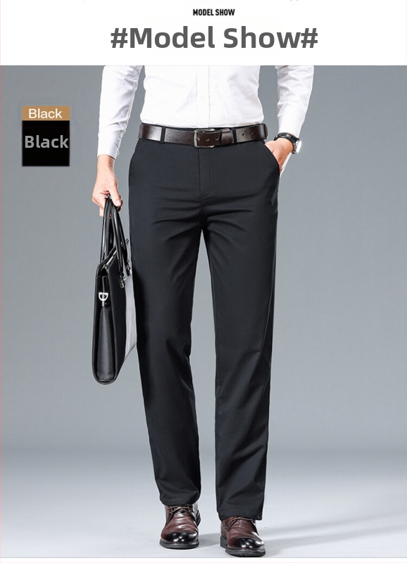 Tavaszi és őszi férfi nadrágok Férfi tiszta pamut nadrág Apuci üzleti hétköznapi nadrág Laza középkorú egyenes szárú nadrág