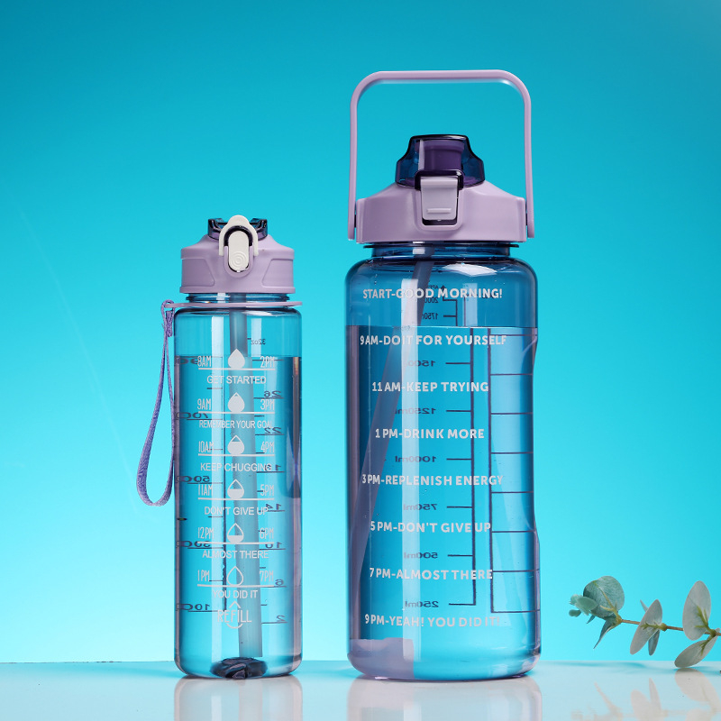 Dviejų dalių plastikinis vandens puodelis, didelės spalvos, erdvės puodelis, gradientas, didelės talpos vandens puodelis, didmeninė siurbimo puodelio statinės pilvo vanduo