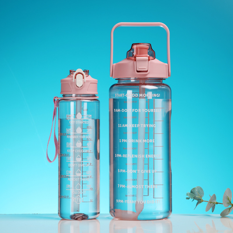 Dviejų dalių plastikinis vandens puodelis, didelės spalvos, erdvės puodelis, gradientas, didelės talpos vandens puodelis, didmeninė siurbimo puodelio statinės pilvo vanduo