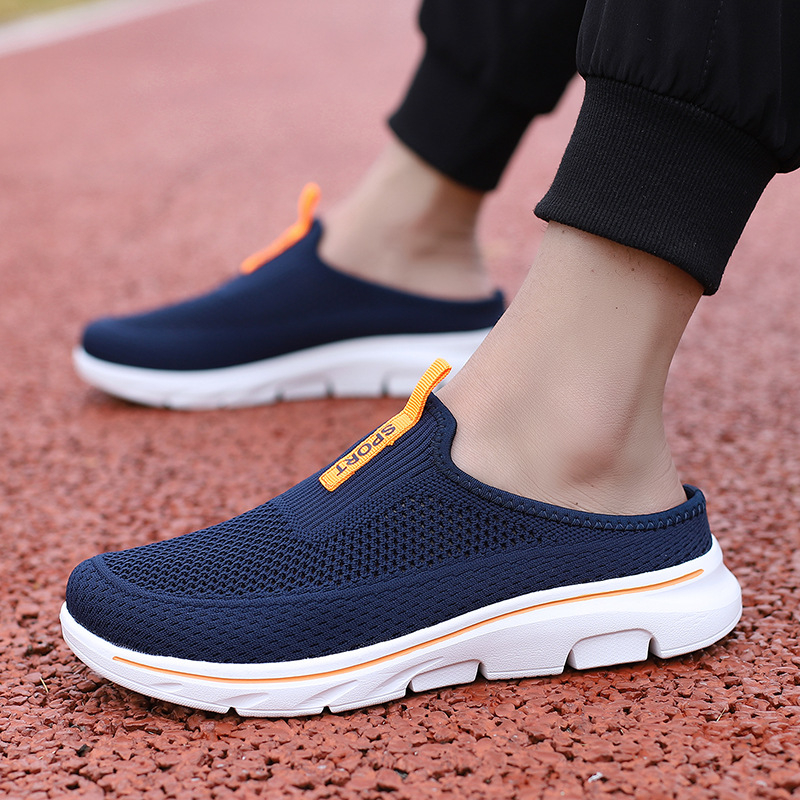 Pantofi sport pentru bărbați, pantofi sport la modă, cu plasă tricotată, cu jumătate de cupă, ultra-ușori, extra-mari, casual, pentru cupluri, pentru femei, cu comerț exterior transfrontalier