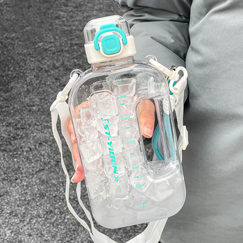 „Yiben“ personalizuotas kvadratinis puodelis, išvaizdus vandens puodelis, didelės talpos, atsparus kritimams, studentų sportinis plastikinis puodelis.