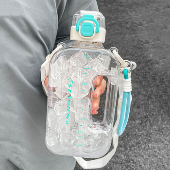 „Yiben“ personalizuotas kvadratinis puodelis, išvaizdus vandens puodelis, didelės talpos, atsparus kritimams, studentų sportinis plastikinis puodelis.