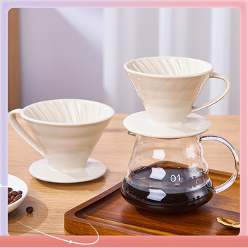 ✅ Keraminis kavos lašintuvas su kūginiu sriegiu namams, amerikietiško stiliaus piltuvo formos filtras su filtro popieriumi