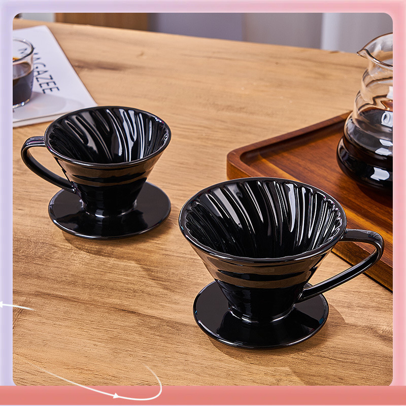 ✅ Keraminis kavos lašintuvas su kūginiu sriegiu namams, amerikietiško stiliaus piltuvo formos filtras su filtro popieriumi