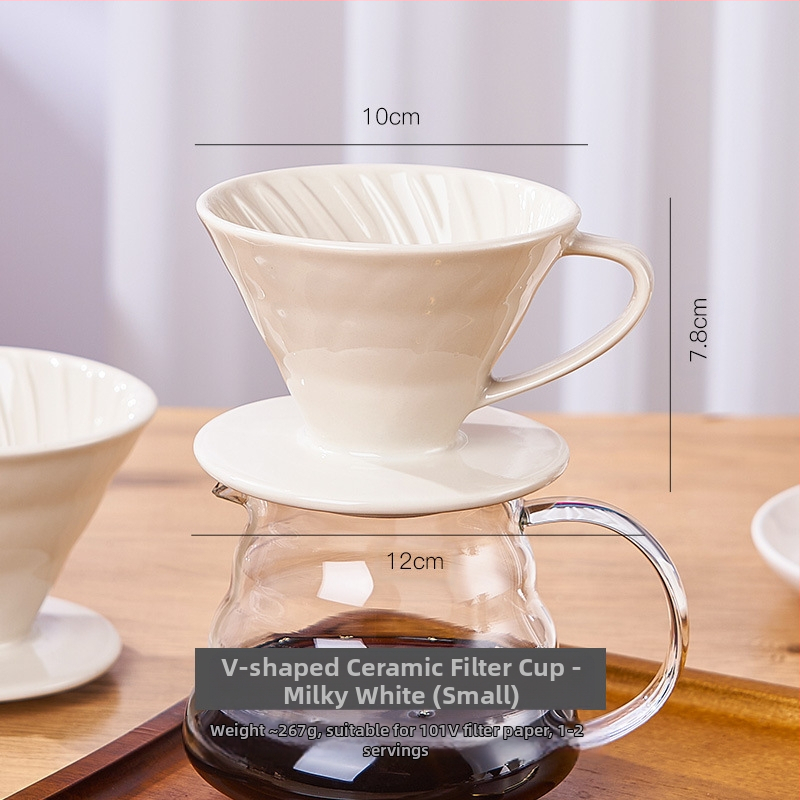 ✅ Keraminis kavos lašintuvas su kūginiu sriegiu namams, amerikietiško stiliaus piltuvo formos filtras su filtro popieriumi