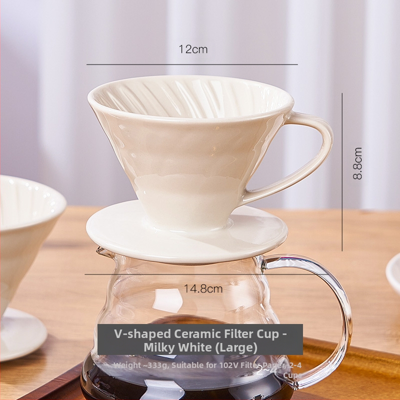 ✅ Keraminis kavos lašintuvas su kūginiu sriegiu namams, amerikietiško stiliaus piltuvo formos filtras su filtro popieriumi