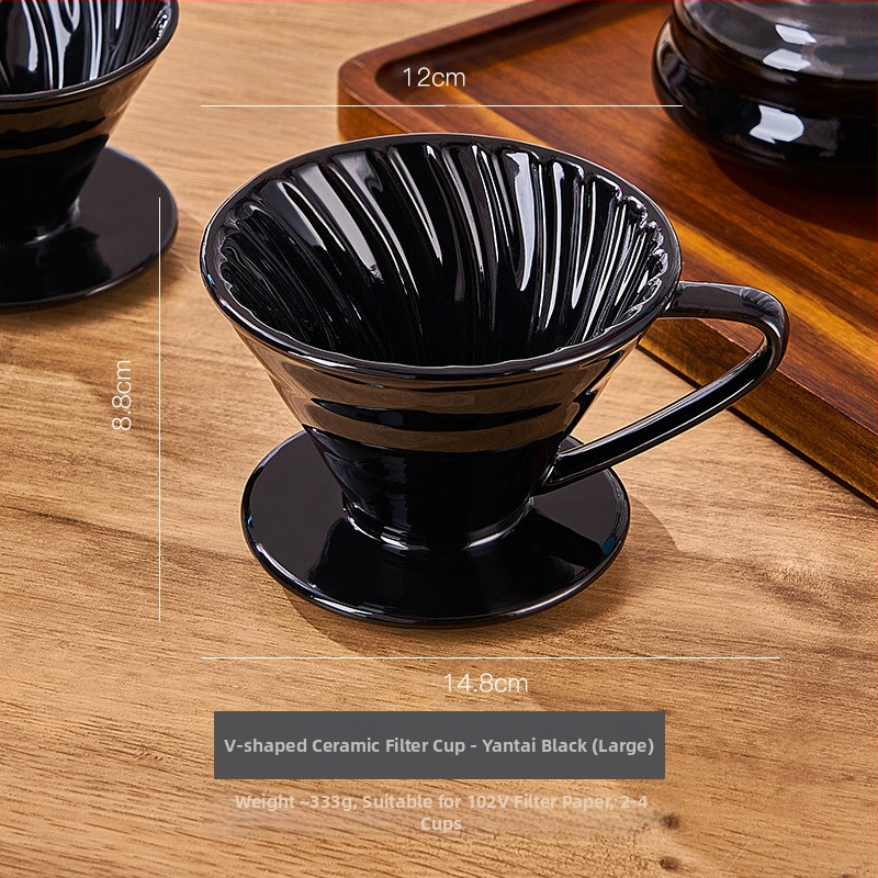 ✅ Keraminis kavos lašintuvas su kūginiu sriegiu namams, amerikietiško stiliaus piltuvo formos filtras su filtro popieriumi