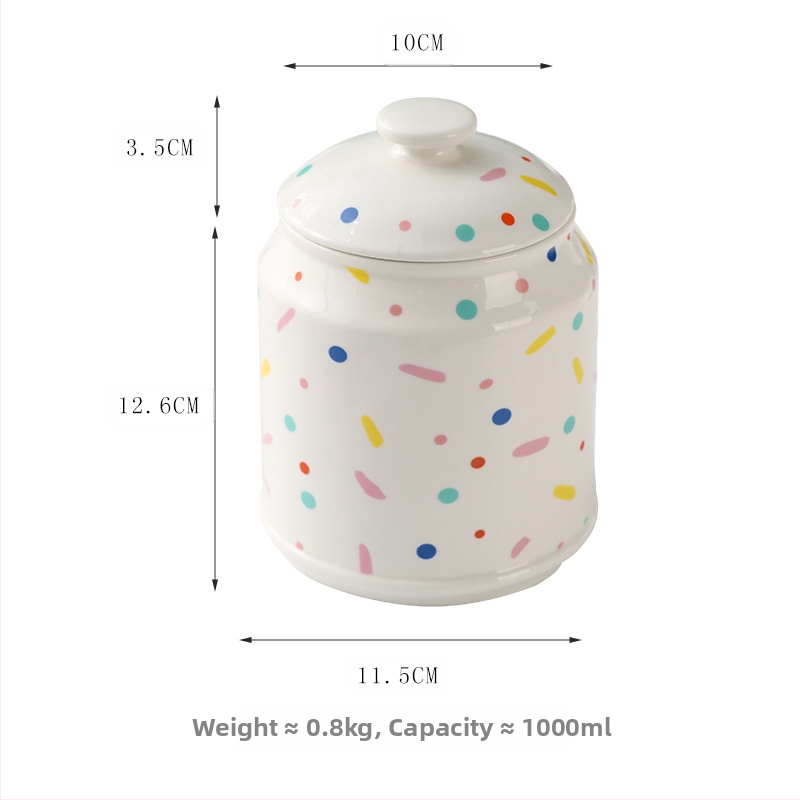 „Nordic ins“ stiliaus buitinis keraminis laikymo indas kavos užkandžių indelis virtuvėje, lengvas, prabangus virtuvės taukų grūdų indas su dangteliu