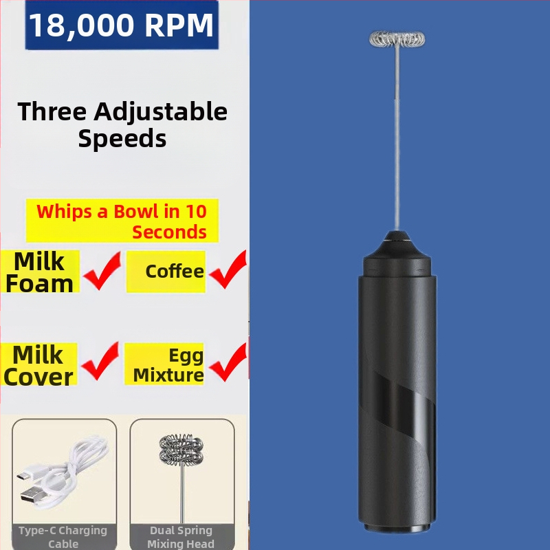 Pieno dangtelis, pieno putojimo aparatas, mini rankinis pieno maišytuvas, kavos maišytuvas, elektrinis buitinis mažas pieno maišytuvas