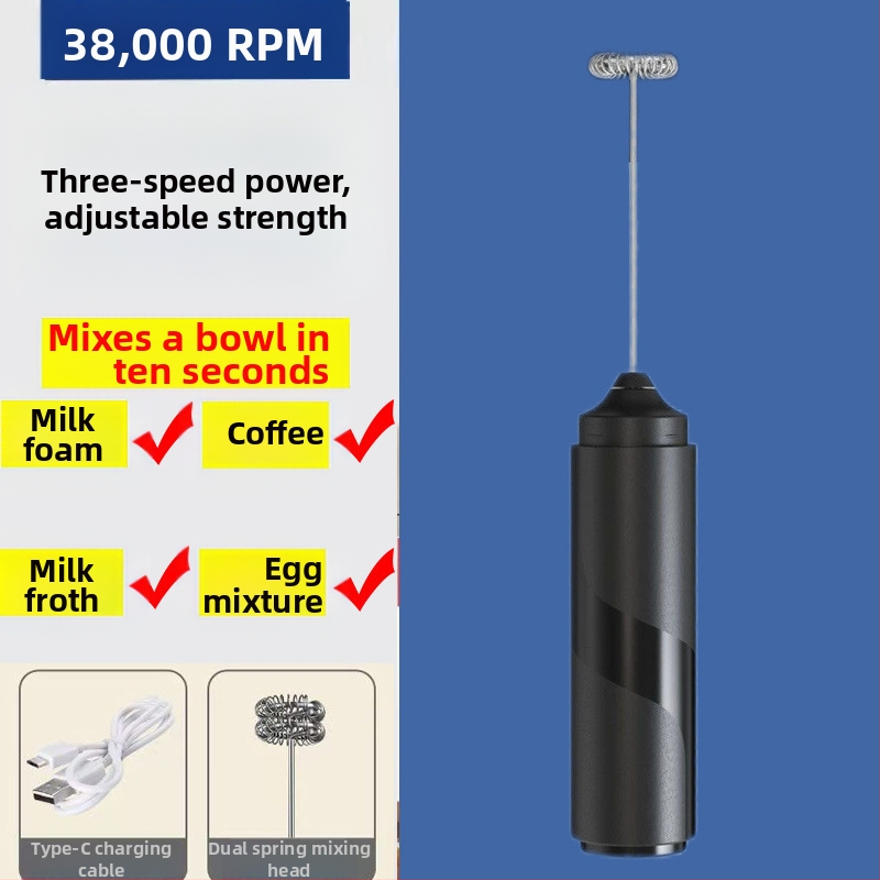 Pieno dangtelis, pieno putojimo aparatas, mini rankinis pieno maišytuvas, kavos maišytuvas, elektrinis buitinis mažas pieno maišytuvas