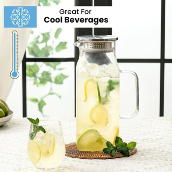 Υψηλή βοριοπυριτική γυάλινη κατσαρόλα νερού οικιακών εστιατορίων μεγάλης χωρητικότητας θερμομονωμένη πυκνωμένη κατσαρόλα χυμού φρούτων προηγμένη κατσαρόλα ποτών με αίσθηση κρύου νερού