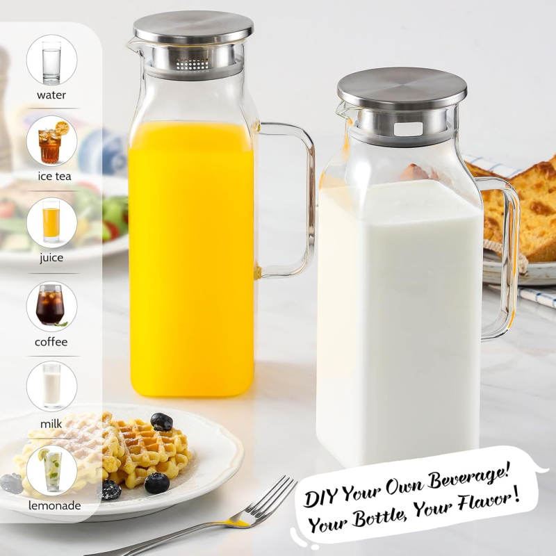 Υψηλή βοριοπυριτική γυάλινη κατσαρόλα νερού οικιακών εστιατορίων μεγάλης χωρητικότητας θερμομονωμένη πυκνωμένη κατσαρόλα χυμού φρούτων προηγμένη κατσαρόλα ποτών με αίσθηση κρύου νερού